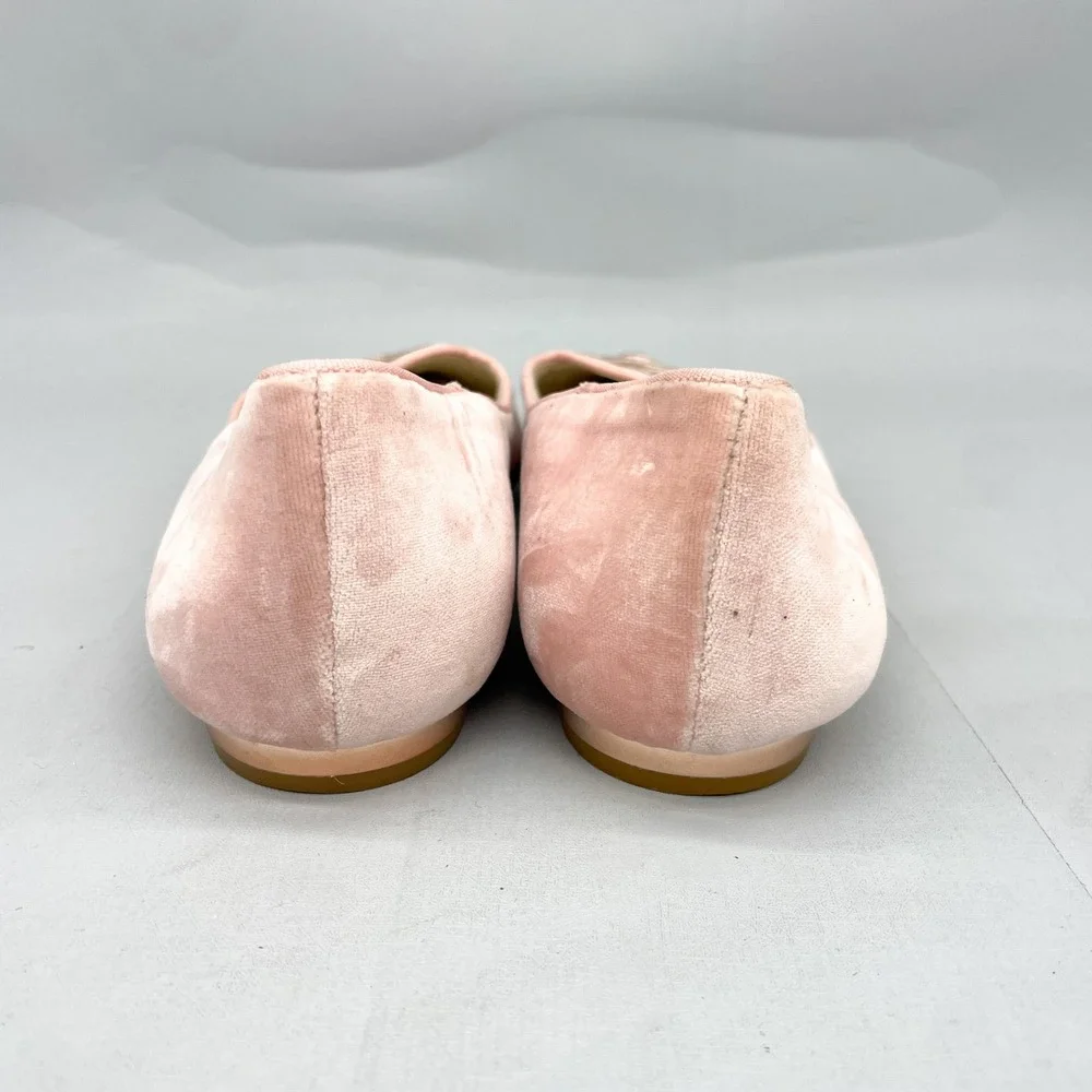 Sophia Webster Bibi Butterfly Pink Velvet Pointed Toe Ballet Flats Womens 39 8.5 - Picture 6 of 12